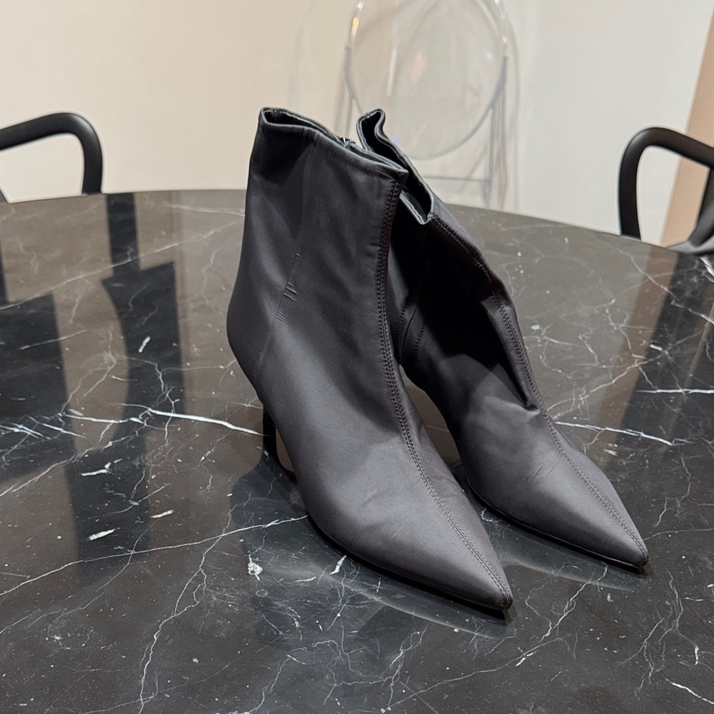 Theory Black Pointed Toe Ankle Boots - Picture 6 of 6